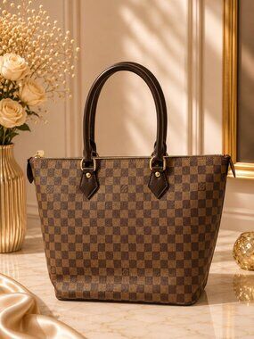 Authentic Louis Vuitton Saleya MM Damier Ebene Tote Bag